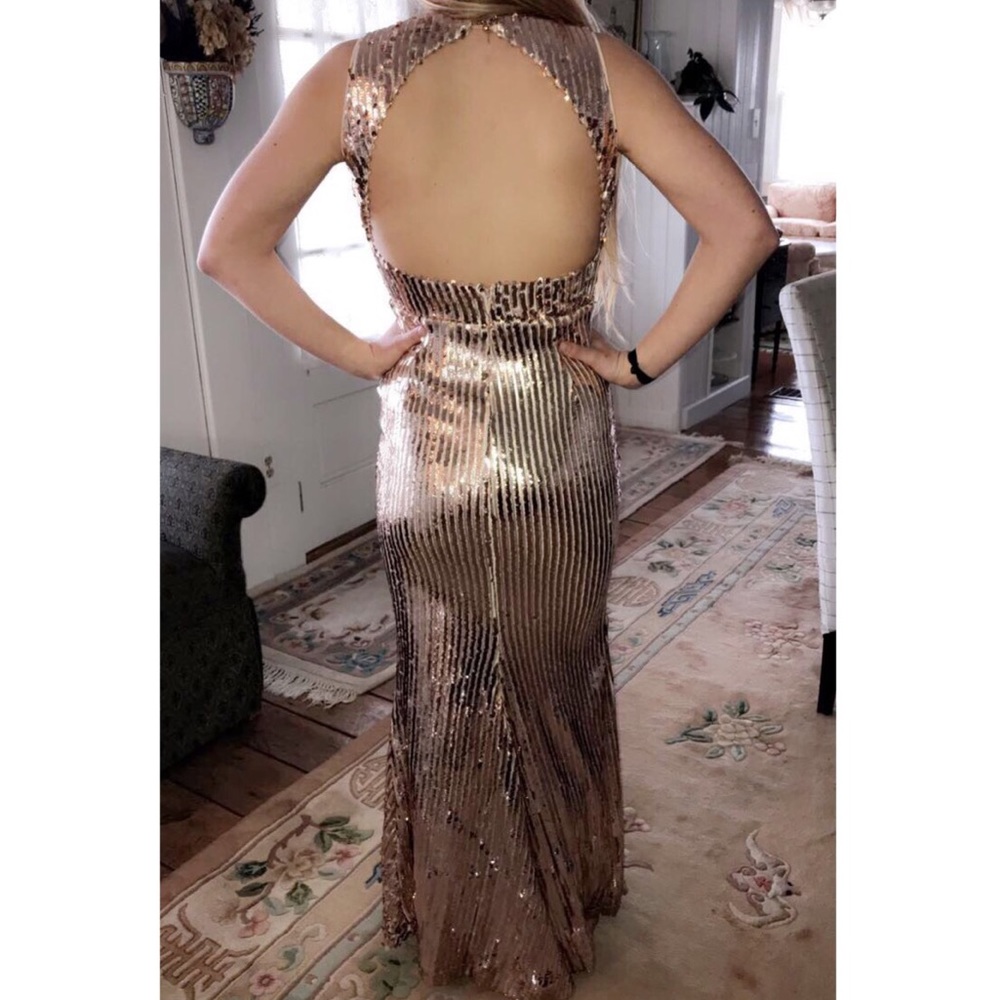 Rose gold sequin dress